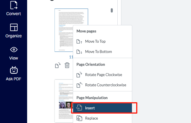 Insert a Blank Page in a PDF Using Xodo Online Editor 2