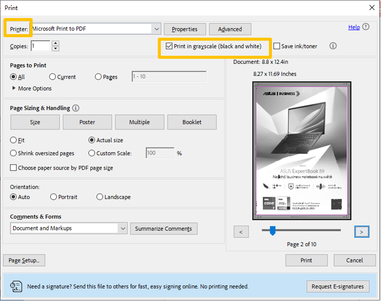 Convert Color PDF to Black and White in Adobe Reader 2