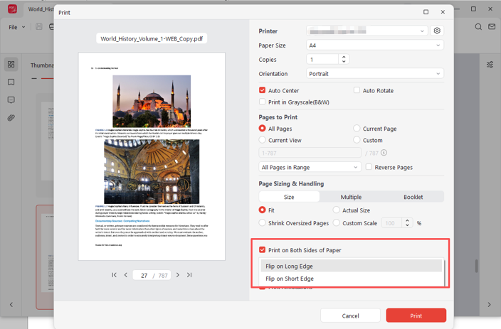 How to Print to Flip on Long Edge or Short Edge: Step 4