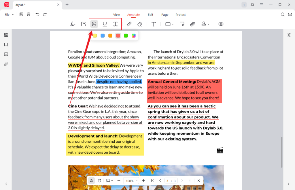 Add strikethrough, underline, or squiggly on your PDF in JOPDF
