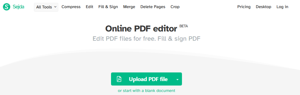 How to Edit PDF Text Online with Sejda 1
