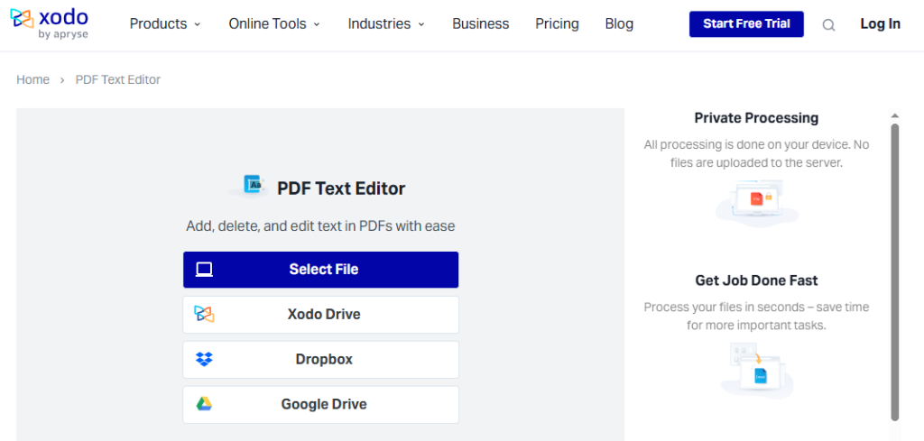 How to Edit PDF Text Online with Xodo 1