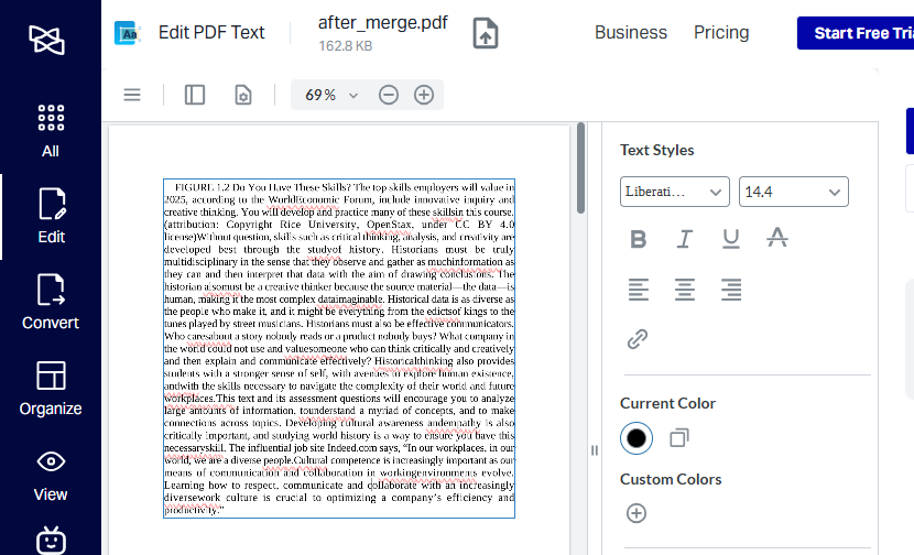 How to Edit PDF Text Online with Xodo 2