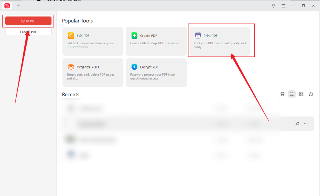 Click the Open PDF or Print PDF option in JOPDF
