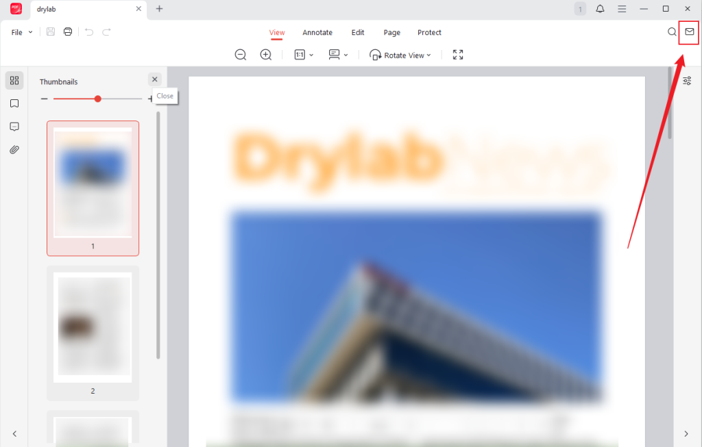 Click the Mail icon in JOPDF