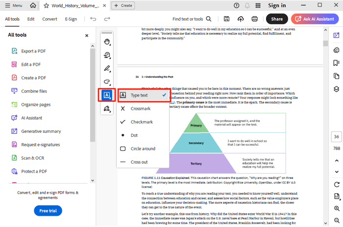 How to Type in a PDF Using Adobe Acrobat Reader 1