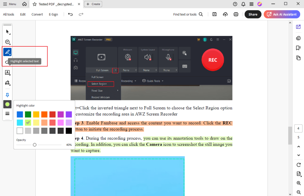 The main interface of Adobe Acrobat Reader