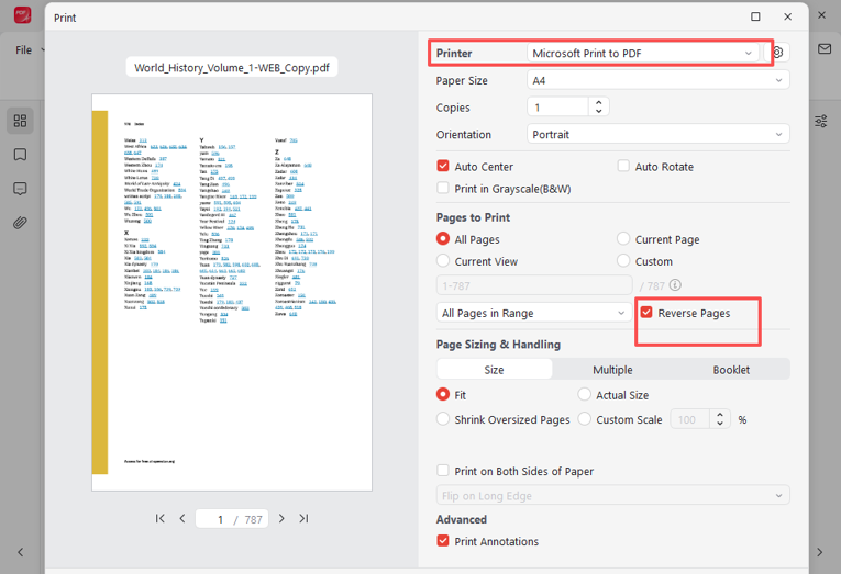 Reverse PDF Page Order Using JOPDF for print step 3
