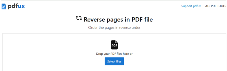 Reverse PDF Pages with pdfux step 2