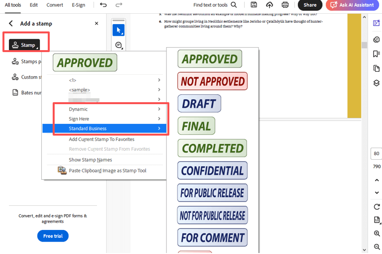 How to Stamp a PDF in Adobe Acrobat 2