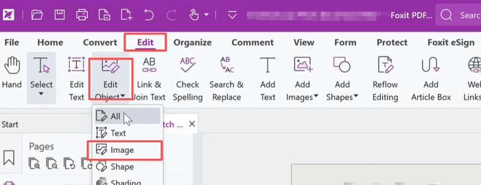 How to Edit Images in a PDF in Foxit PDF Editor 1
