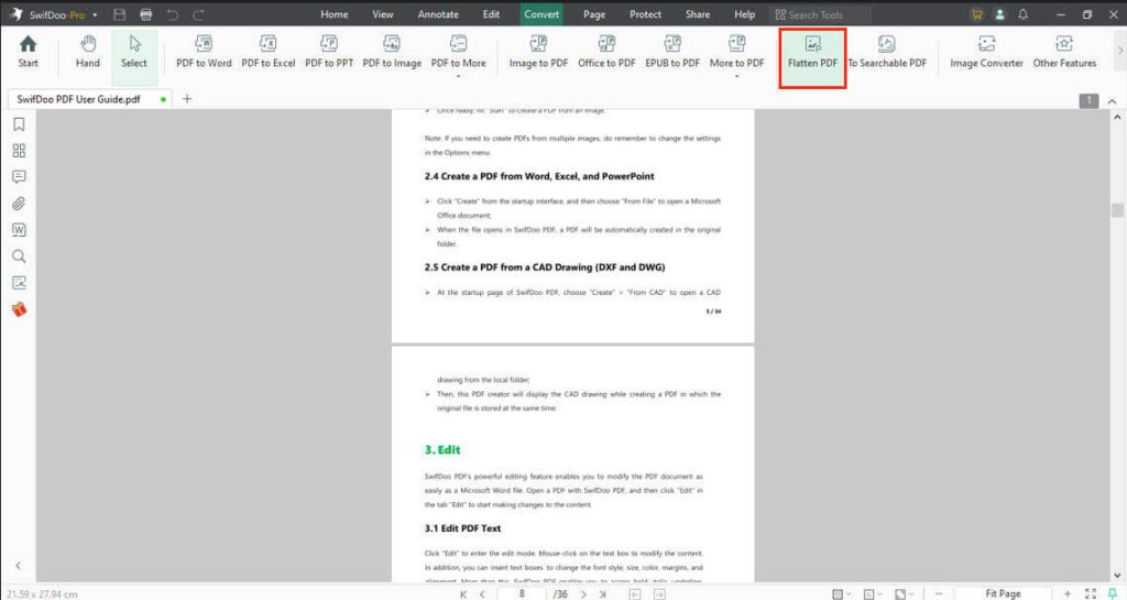SwifDoo Flatten PDF