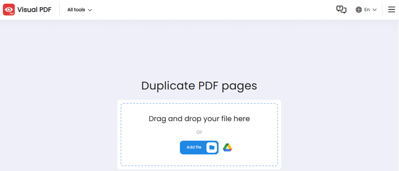 Duplicate Pages in PDF with the Online Visual PDF 1