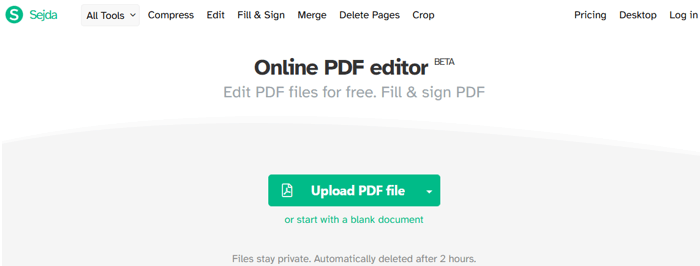 Edit PDF Files for Free with Sejda 1