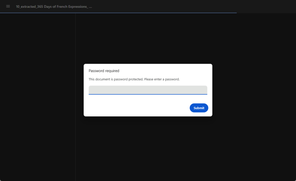 Chrome Enter PDF Password