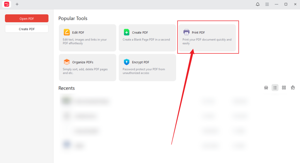 Click the Print PDF option to upload the target PDF into JOPDF