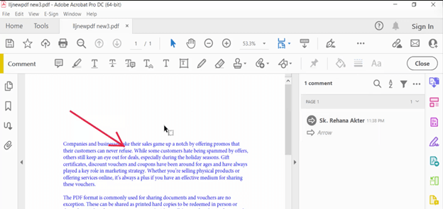 Add Arrow in Acrobat