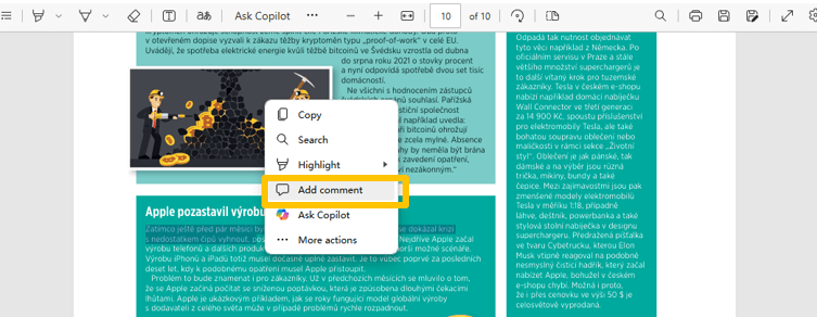 How to Add a Comment in a PDF in Microsoft Edge 1