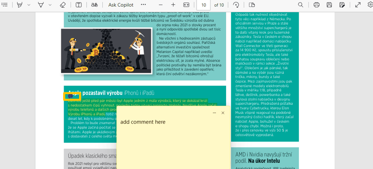 How to Add a Comment in a PDF in Microsoft Edge 2