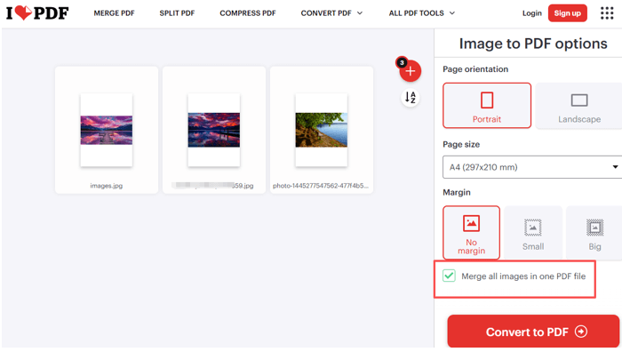 How to Combine JPEGs into One PDF with iLovePDF 2