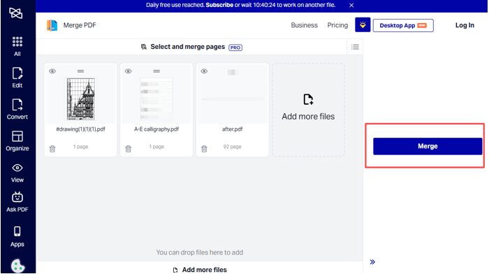 Combine PDFs without Adobe Acrobat Using Xodo 2