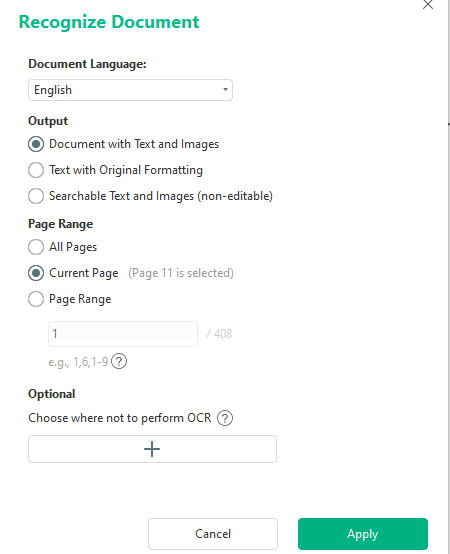 Customize the OCR settings in SwifDoo PDF