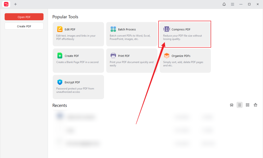 Click the Compress PDF option in JOPDF