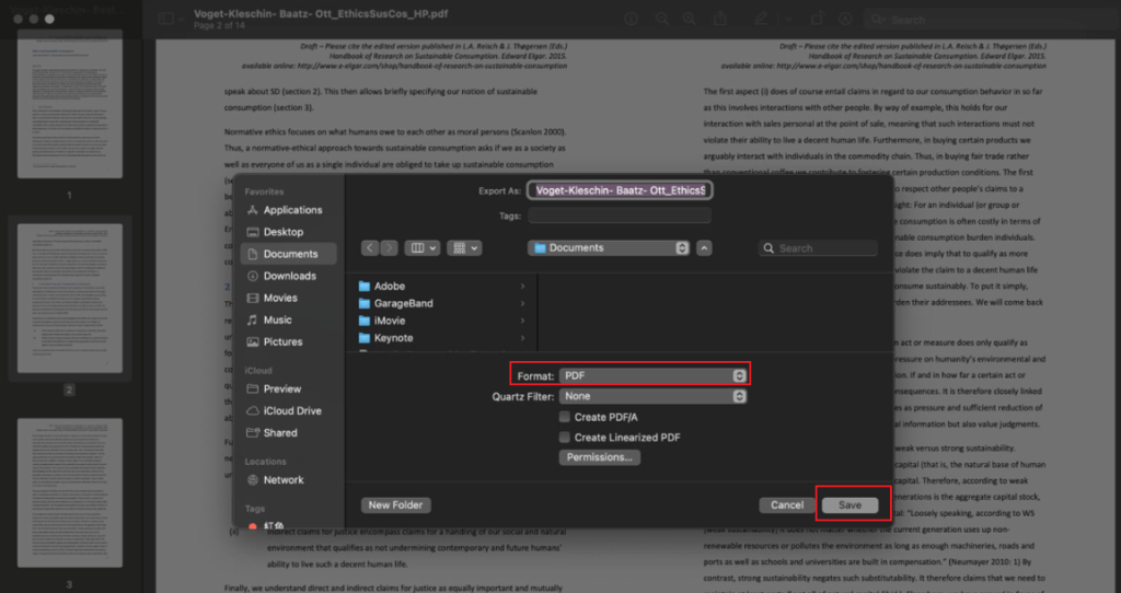 Save only one page from a PDF in Preview