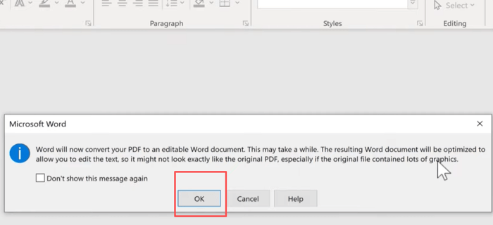 How to Convert PDF to Word Using Microsoft Word 2