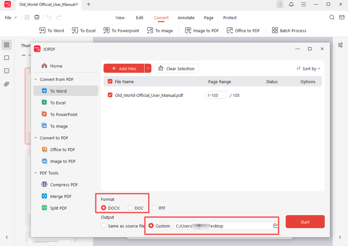 How to Save PDF as Word with JOPDF 2