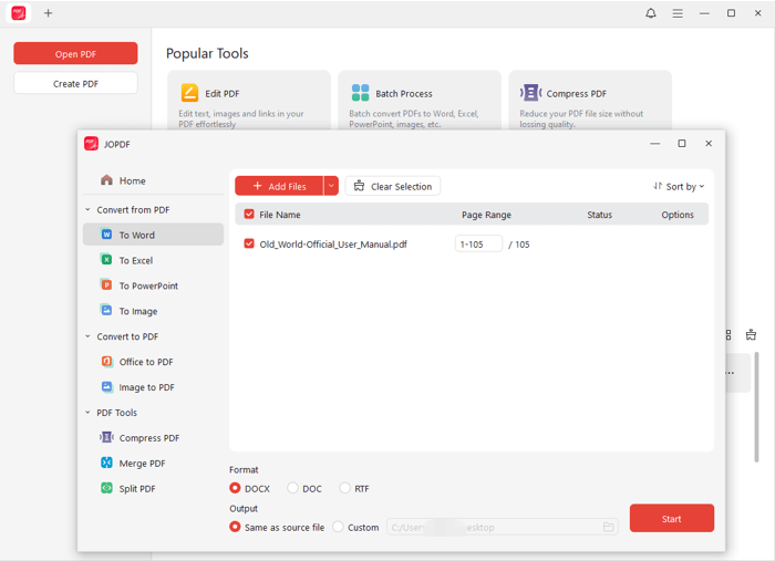 How to Save PDF as Word with JOPDF 4