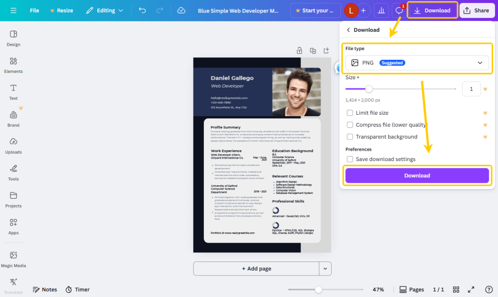 Canva Download as PNG