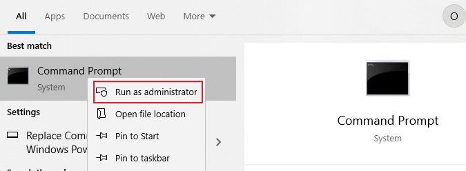Right-click on Common Prompt and click Run as administrator