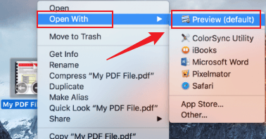 Open the target PDF in Preview