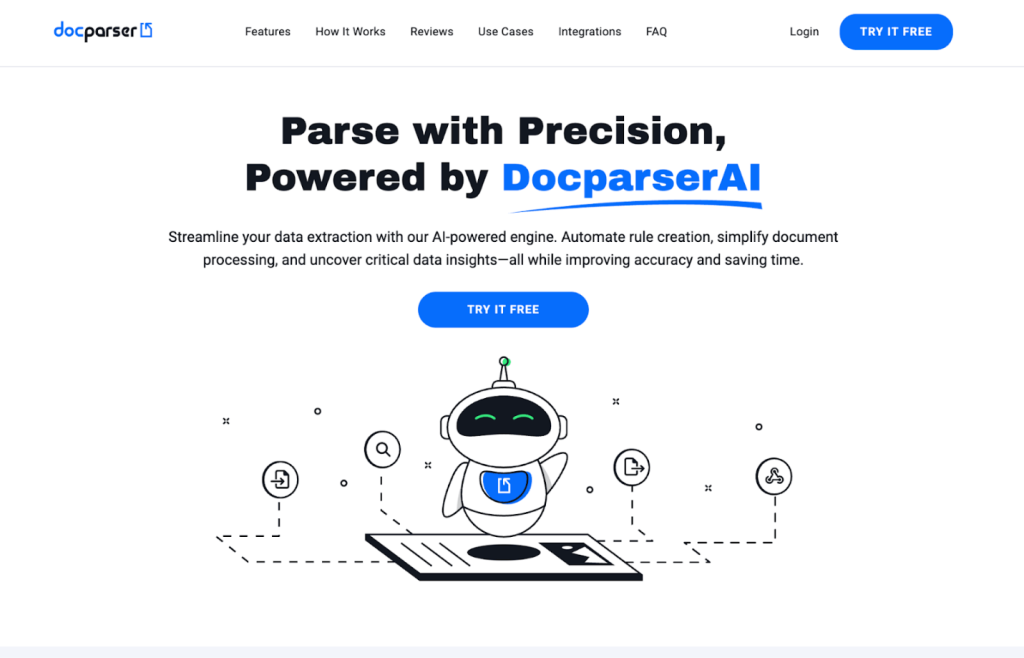 The website page of Docparser