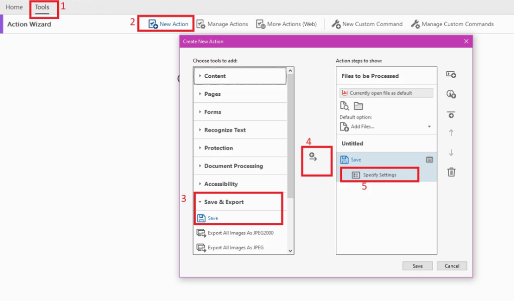 Action Wizard Export