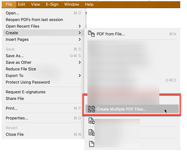 Create Multiple PDF Files