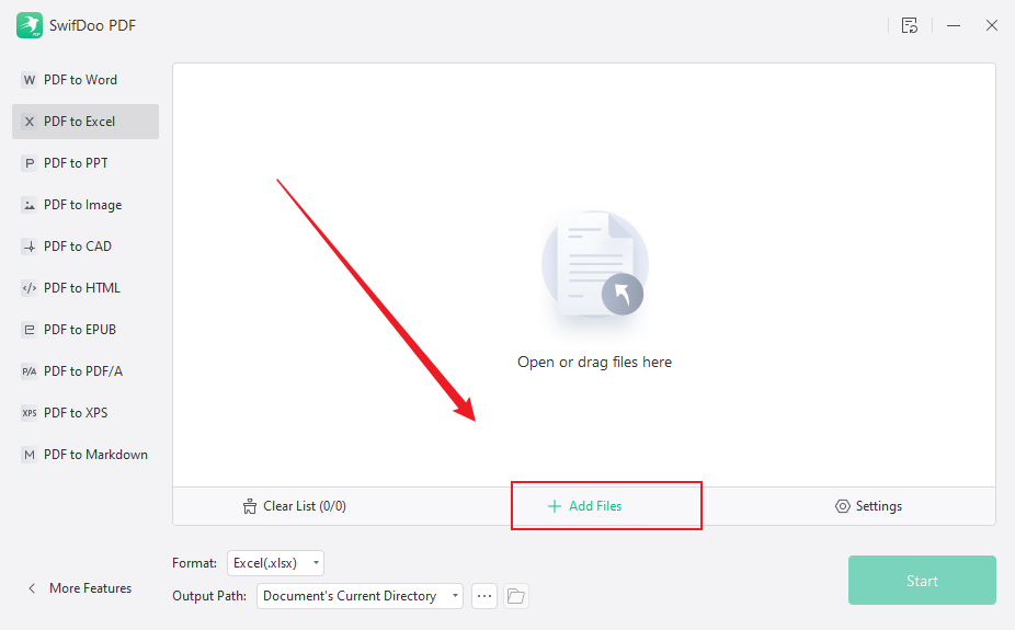 Click + Add File to import the target bank statement file into SwifDoo PDF