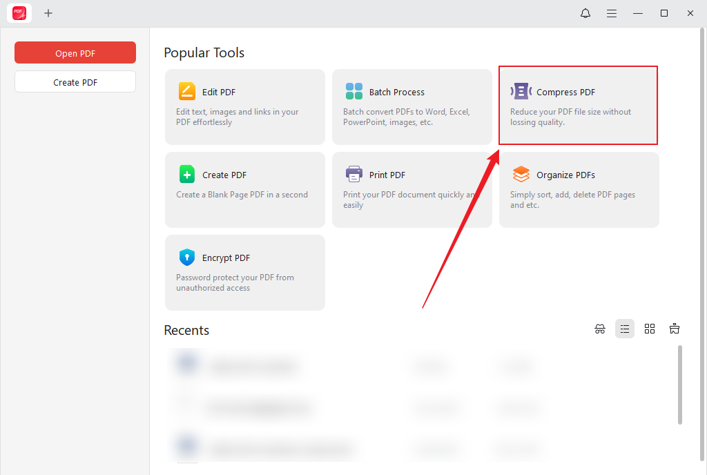 Click the Compress PDF option in JOPDF