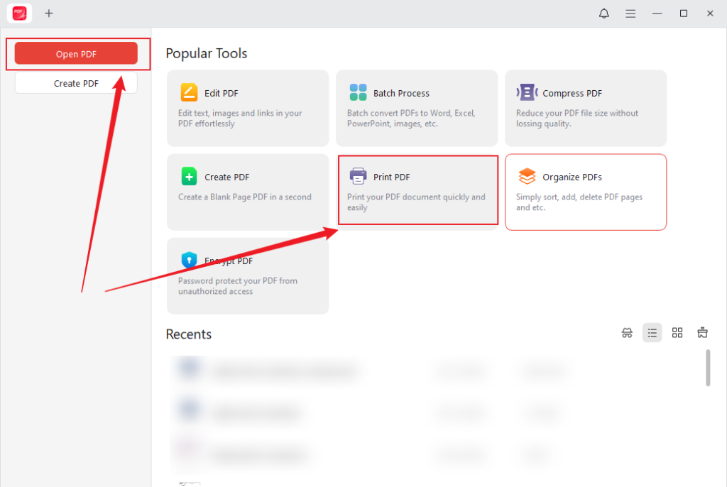 Click Open PDF or Print PDF in JOPDF