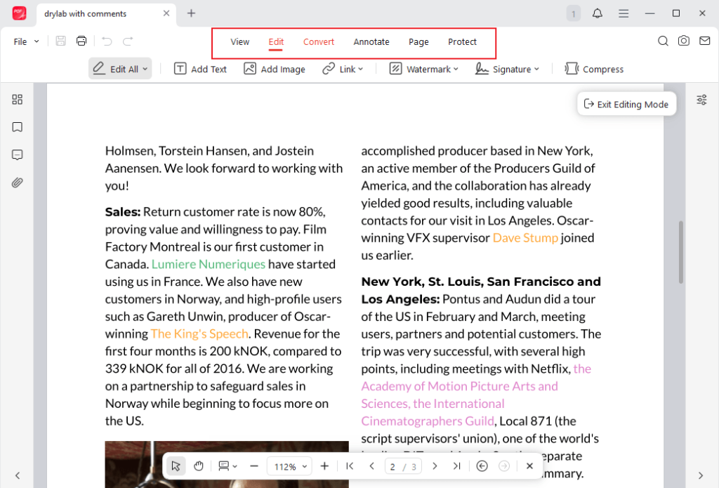 Choose to edit, annotate, organize, or protect the PDF in JOPDF as needed