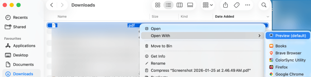 Open the PDF file in Preview