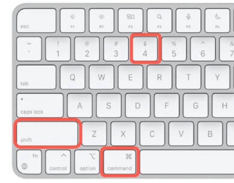 Press Shift + Command + 4 to take a screenshot on the target PDF file