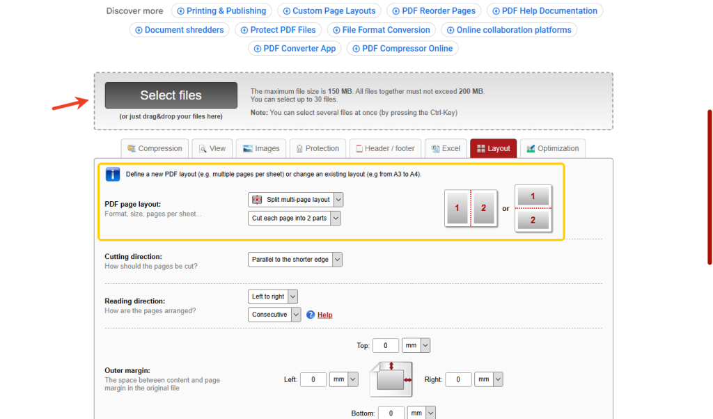 Split a PDF Page in Half Online