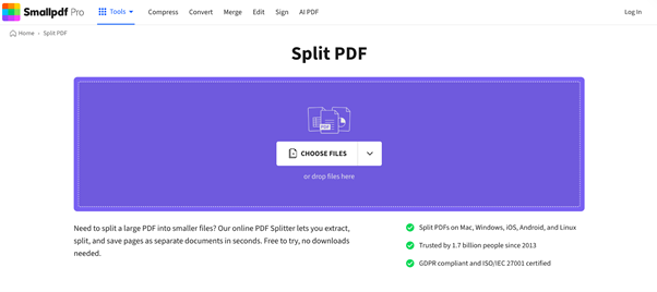 Smallpdf Split PDF