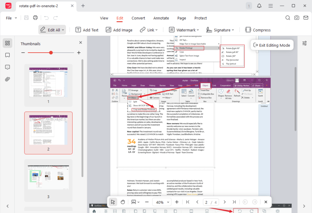 The main Edit interface of JOPDF