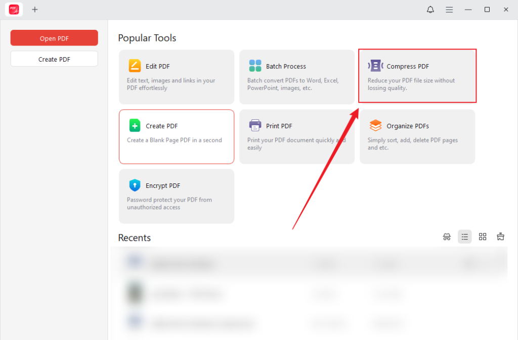 Click the Compress PDF option in JOPDF