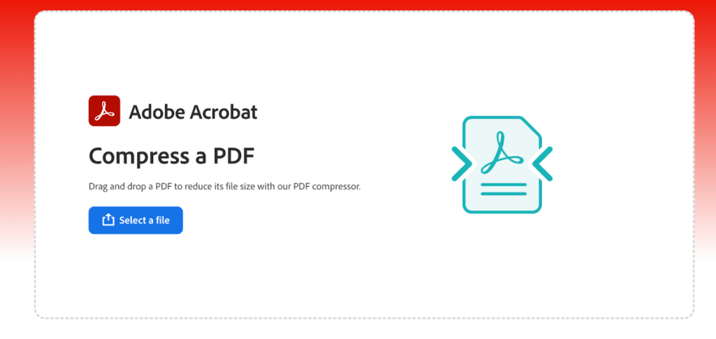 The Compress PDF interface of Adobe Acrobat Online