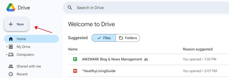 Upload to Google Drive