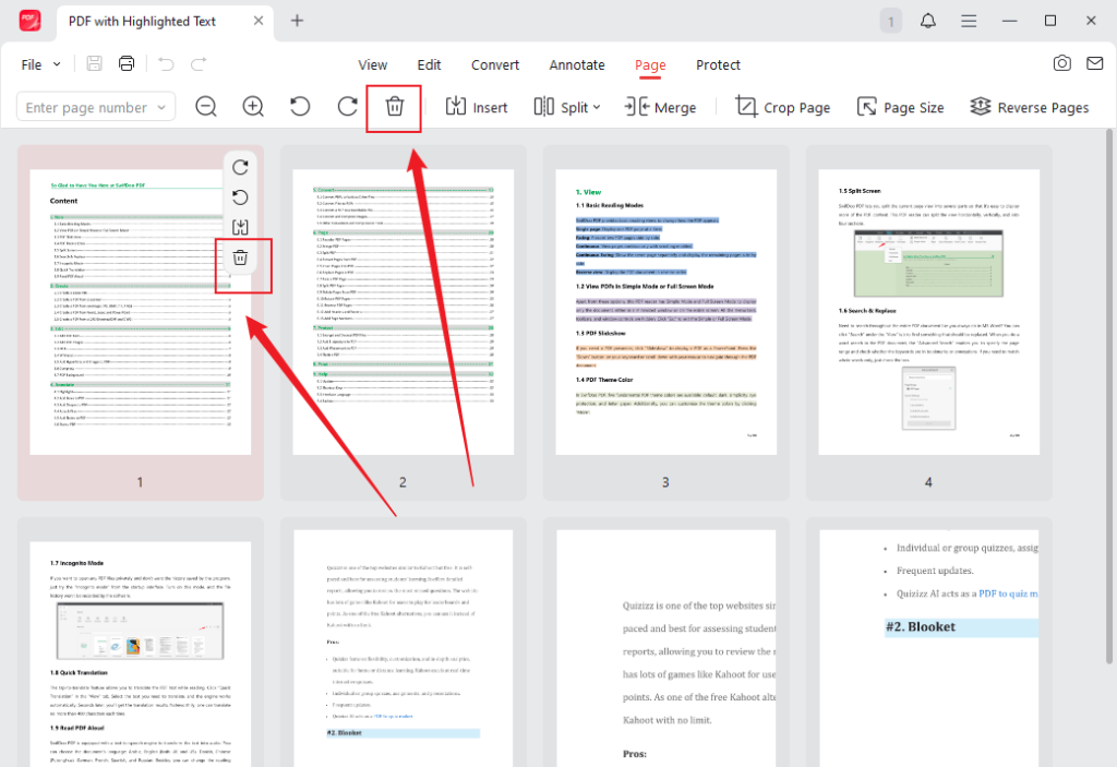 Delete PDF pages in JOPDF